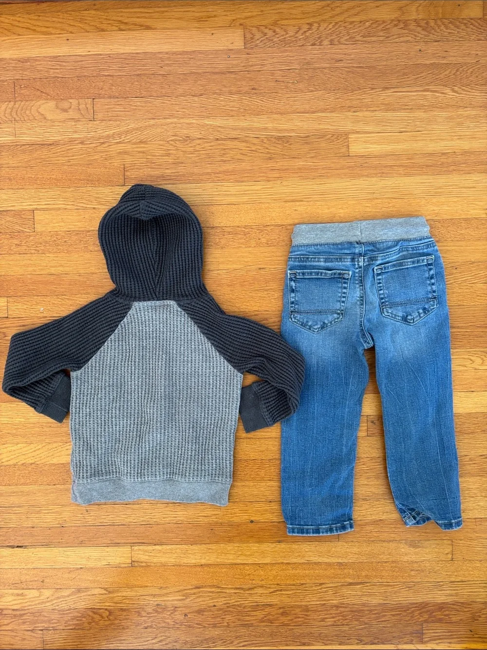 Cat & Jack Gray Hoodie with Blue Denim Jogger Set